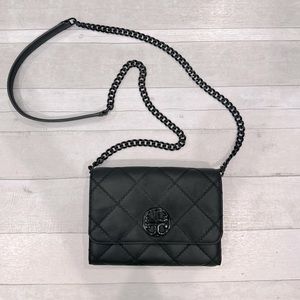 Tory Burch Willa Matte Chain Wallet Crossbody Bag, Black